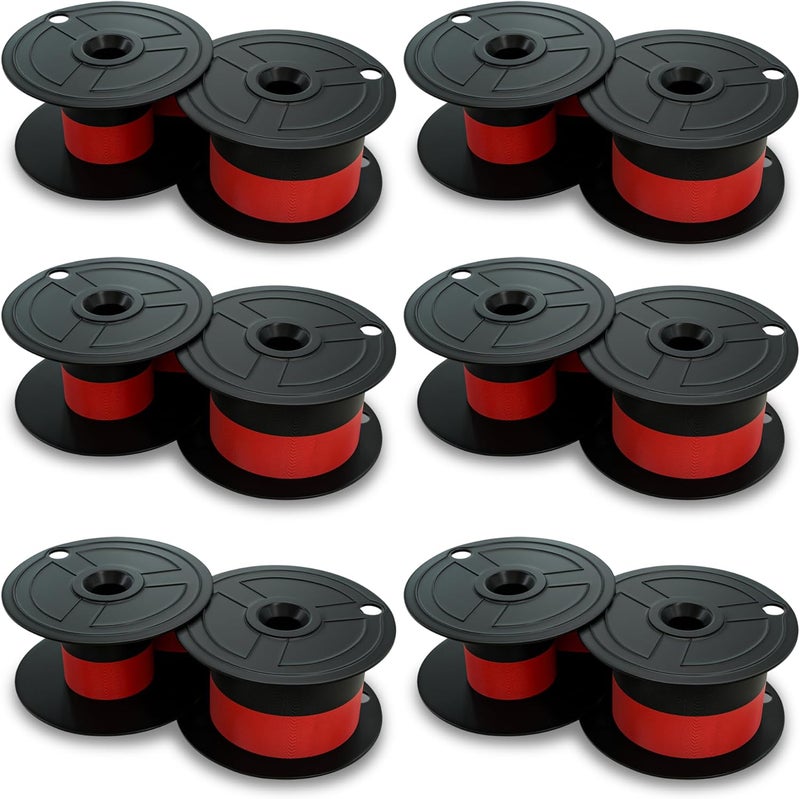 NATIKON Calculator Ribbons Compatible with Canon MP21DX / MP-21DX – 6-Pack Black & Red Ink - Image 1
